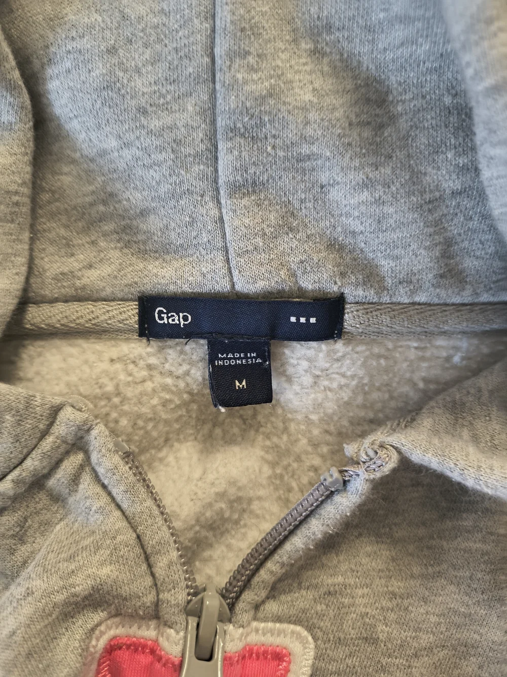 GAP Kids Light Gray Hoodie with Pink Logo